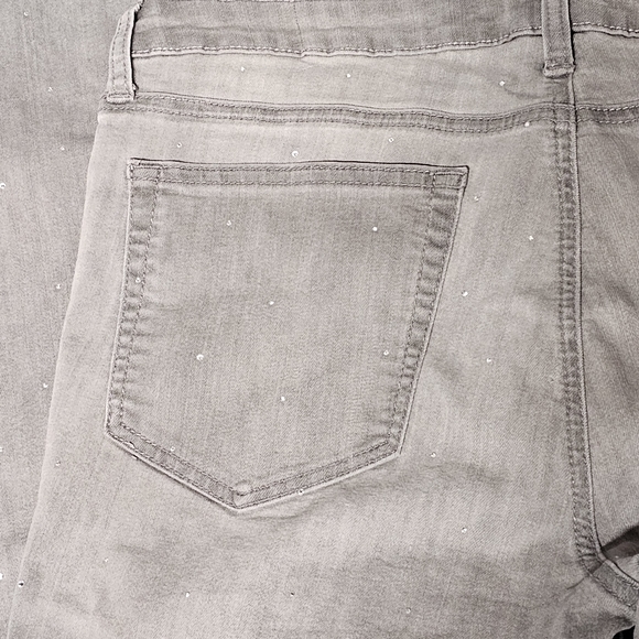4/$20 Charlotte Russe Gray Wash Jeggings with Rhinestones size 14 - Picture 7 of 7